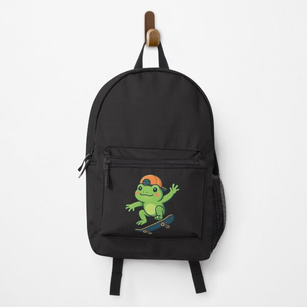 Item preview, Skater Frog Doing a Trick – Cool Skateboarding Frog with Backward Cap designed and sold by ColorSplash123.