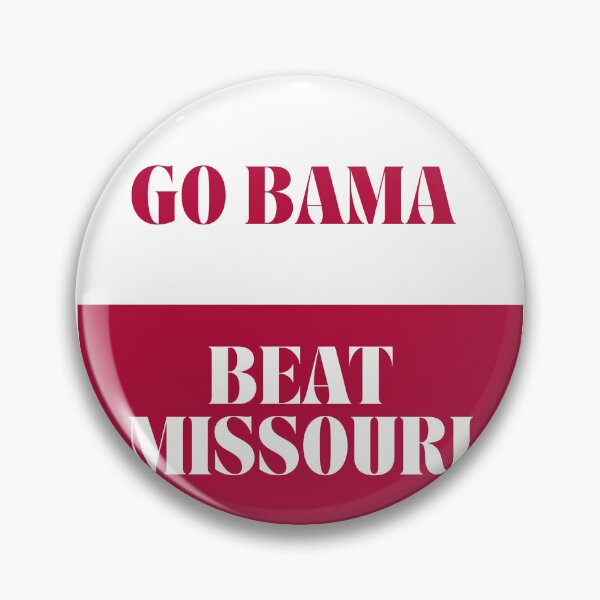 Item preview, Beat Missouri Alabama Gameday Football Pin Button designed and sold by Kickoff Buttons.