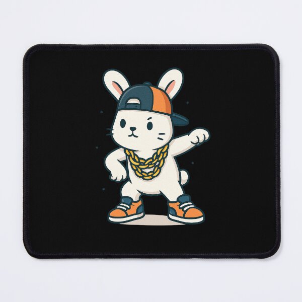 Item preview, Hip-Hop Bunny with Gold Chains – Cool Street Style Rabbit Design designed and sold by ColorSplash123.