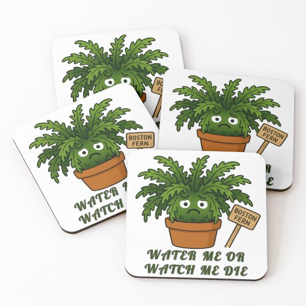 Item preview, Boston Fern – Water Me or Watch Me Die - Funny Plant Character designed and sold by EdgyEdgeArt.
