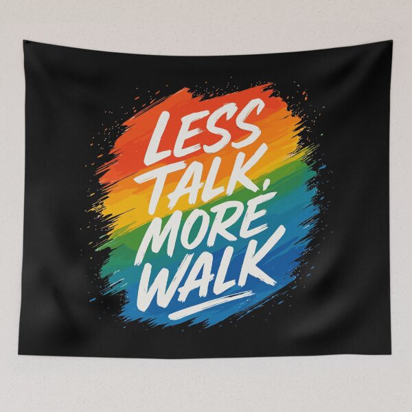 Item preview, Less Talk, More Walk Colorful Motivational Unisex Tee designed and sold by ThreadQuirk.
