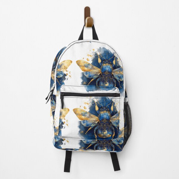 Item preview, Cosmic Blue Bee with Gold Accents | Nature and Pollinator Art designed and sold by Kollibri.