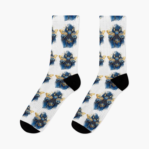 Item preview, Cosmic Blue Bee with Gold Accents | Nature and Pollinator Art designed and sold by Kollibri.