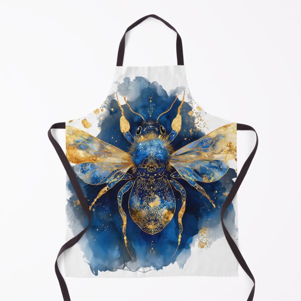 Item preview, Cosmic Blue Bee with Gold Accents | Nature and Pollinator Art designed and sold by Kollibri.