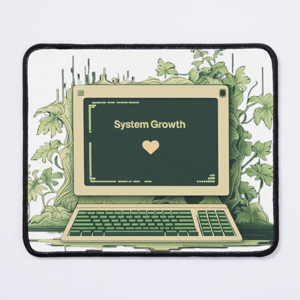 Item preview, Surreal Minimalist Tech-Nature Tee – Retro Error Dialog + Glitch Vines “SYSTEM GROWTH” designed and sold by UmcommonGoods.