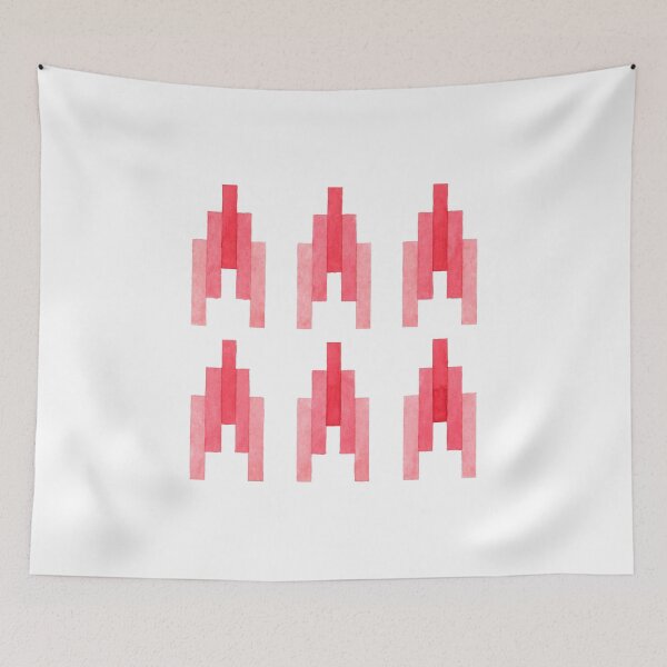 Item preview, Pink Lines Geometric Vector Pattern (Space Invaders) designed and sold by AffordableArtCo.