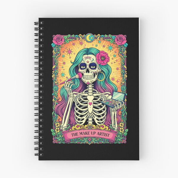 Item preview, Psychedelic Sugar Skull Makeup Lover Skeleton Art tarot card designed and sold by MotivaChic.
