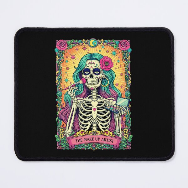Item preview, Psychedelic Sugar Skull Makeup Lover Skeleton Art tarot card designed and sold by MotivaChic.