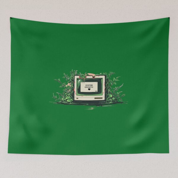 Item preview, Surreal Minimalist Tech-Nature Tee – Retro Error Dialog + Glitch Vines designed and sold by UmcommonGoods.