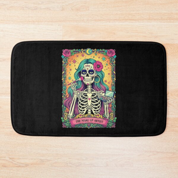 Item preview, Psychedelic Sugar Skull Makeup Lover Skeleton Art tarot card designed and sold by MotivaChic.