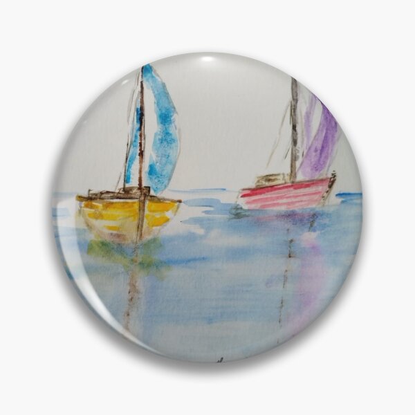 Item preview, Colorful Sailboats Original Watercolor painting designed and sold by GwendolynLee.