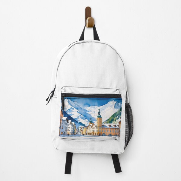 Item preview, Innsbruck Watercolor, original travel gift, alpine decor, winter souvenir, vintage art style designed and sold by StormArte.