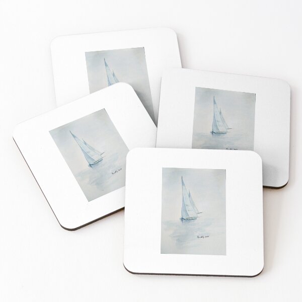 Item preview, Dreaming of Vacation on Blue Sailboat Original watercolor designed and sold by GwendolynLee.