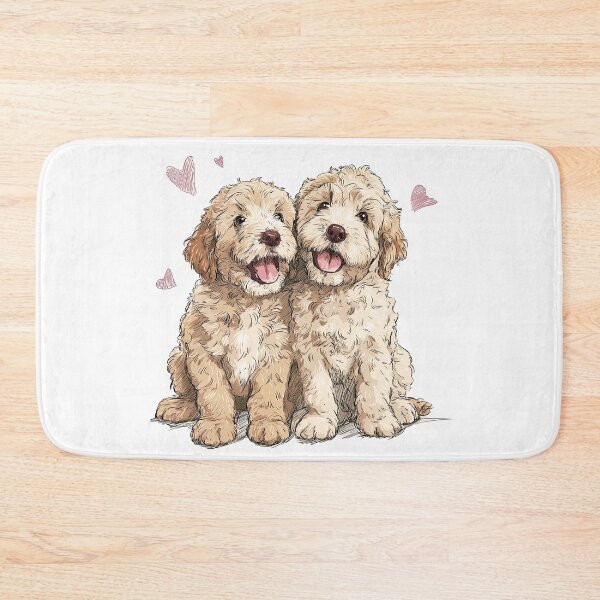 Item preview, Goldendoodle Puppy Pair – Cute Fluffy Dog Pals designed and sold by newnomads-art.