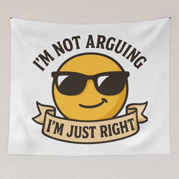 Item preview, Cheerful Smiley Design 'I'm Just Right' Unisex Graphic Tee designed and sold by ThreadQuirk.