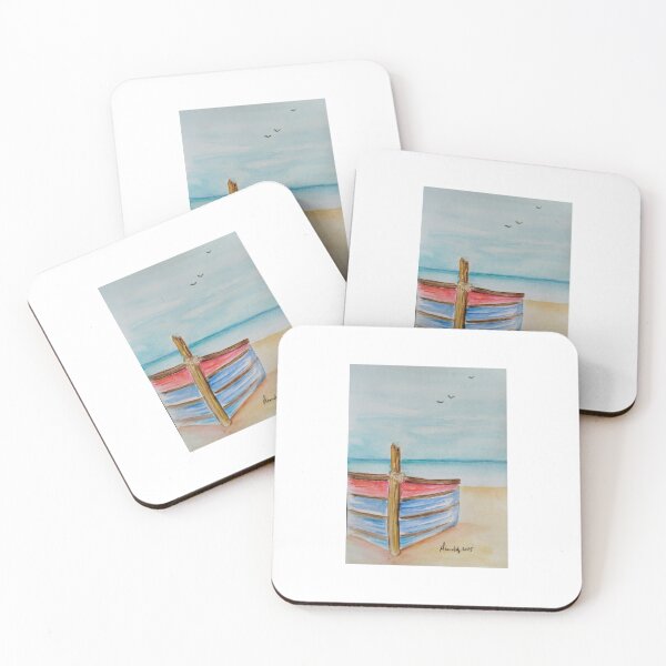 Item preview, Moroccan Fishing boat, on the beach Original Watecolor designed and sold by GwendolynLee.