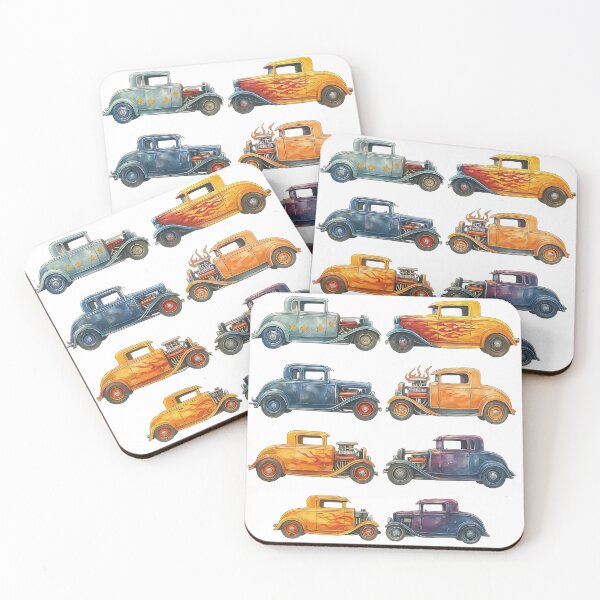 Artikelvorschau, Klassische Hot Rod Cars Kollektion im Retro-Stil entworfen und verkauft von ArtfulWeave.