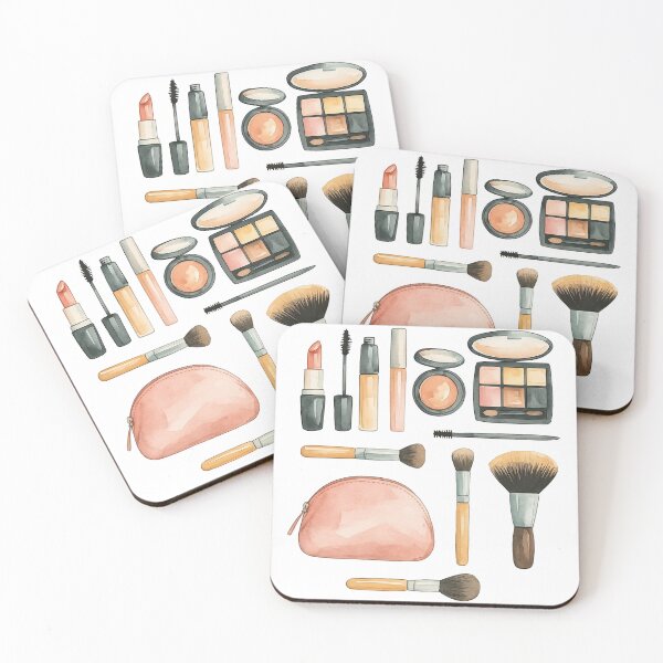 Item preview, Watercolor Makeup Essentials Set Beauty Illustration designed and sold by ArtfulWeave.
