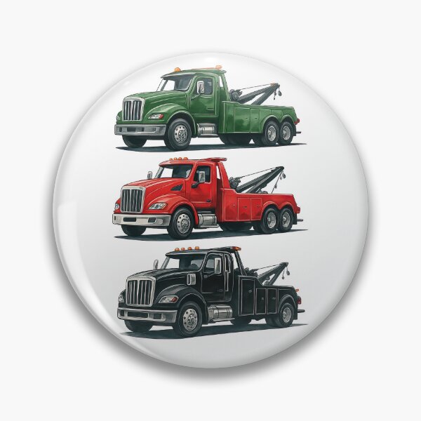 Item preview, Tow Truck Trio Realistic Illustration of Heavy Vehicles designed and sold by ArtfulWeave.