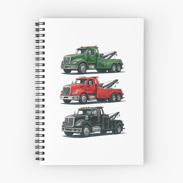 Item preview, Tow Truck Trio Realistic Illustration of Heavy Vehicles designed and sold by ArtfulWeave.