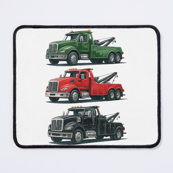 Item preview, Tow Truck Trio Realistic Illustration of Heavy Vehicles designed and sold by ArtfulWeave.