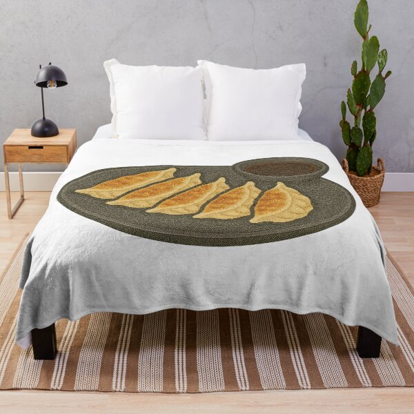 Item preview, Gyoza Dumplings on Plate with Dipping Sauce – Japanese Food Art designed and sold by Vendeloc.