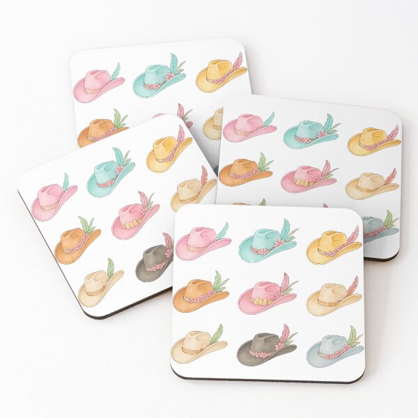Item preview, Floral Cowgirl Hats Pastel Western Fashion Illustration designed and sold by ArtfulWeave.