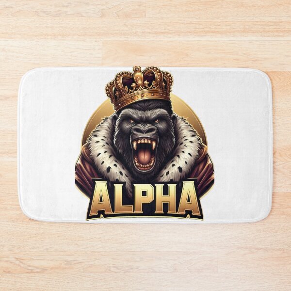 Item preview, Alpha Gorilla – Majestic Royal Ape with Crown & Bold “ALPHA” designed and sold by UmcommonGoods.