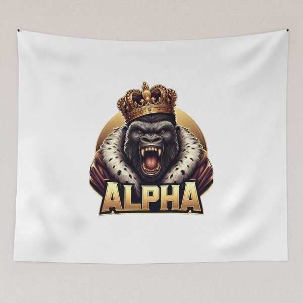 Item preview, Alpha Gorilla – Majestic Royal Ape with Crown & Bold “ALPHA” designed and sold by UmcommonGoods.