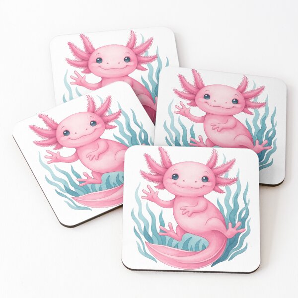 Item preview, Smiling Pink Axolotl Cute Underwater Creature Art designed and sold by ArtfulWeave.