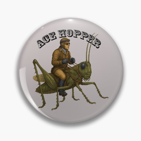 Item preview, Vintage Pilot Riding on the Back of a Giant Grasshopper URM designed and sold by urmaddad.