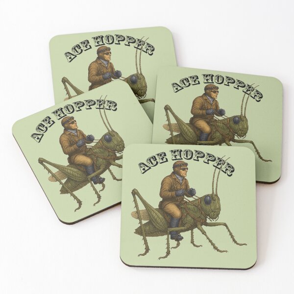 Item preview, Vintage Pilot Riding on the Back of a Giant Grasshopper URM designed and sold by urmaddad.