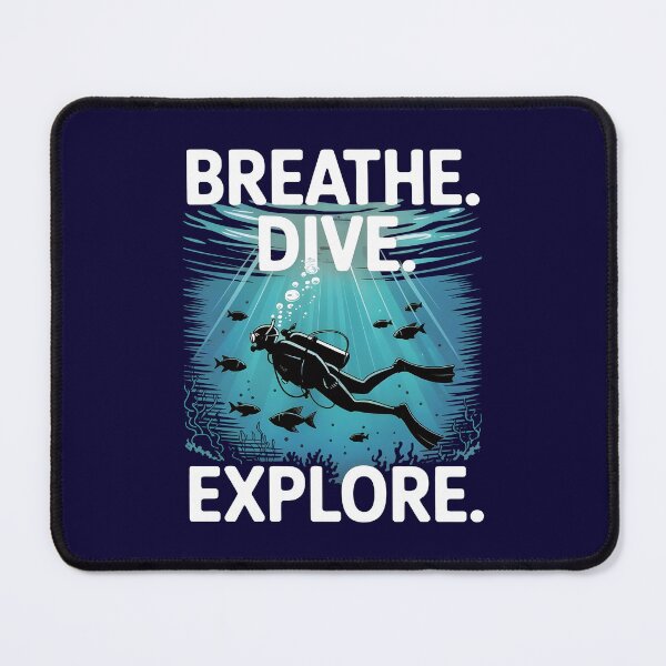 Item preview, Sea Explorer Turquoise Glow Scuba Diver T‑Shirt – Breathe Dive Explore designed and sold by al21ex.