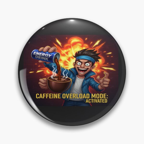 Item preview, Caffeine Overload Explosion – Funny Energy Drink Cartoon Design designed and sold by Estampa221B.