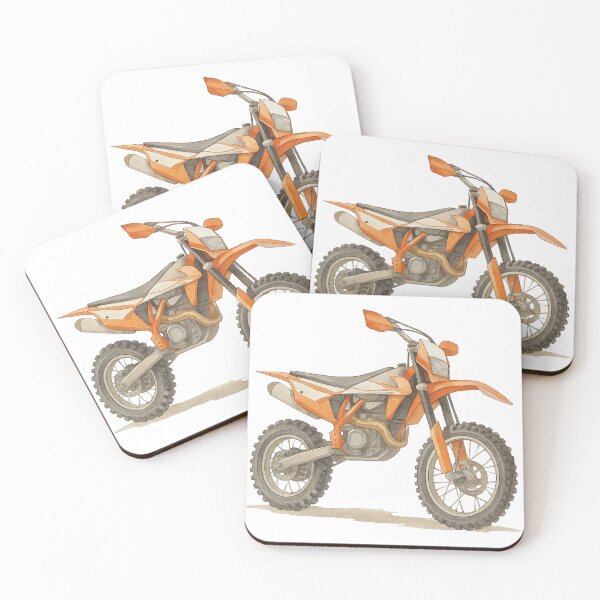Item preview, Orange Dirt Bike Off-Road Motorcycle Illustration designed and sold by ArtfulWeave.