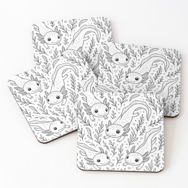 Item preview, Floating Axolotls Seamless Pattern – Whimsical Underwater Design designed and sold by Kajiart.