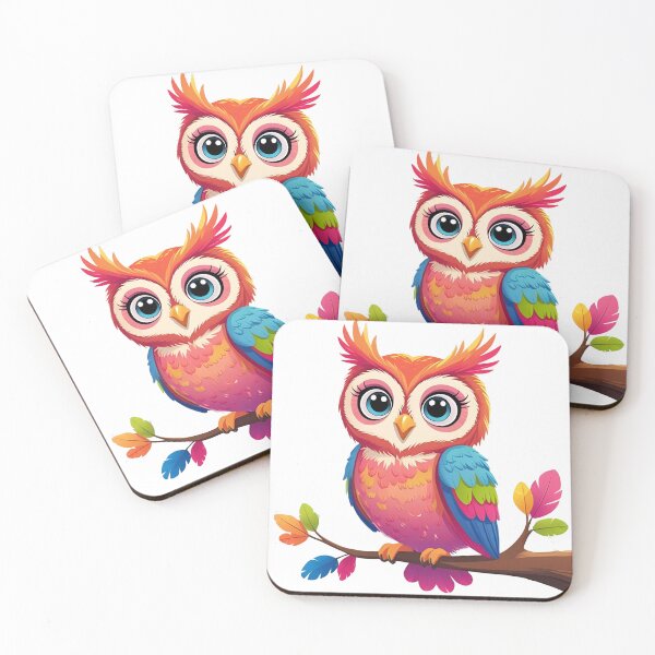 Item preview, "Colorful Cartoon Owl – Whimsical Bright Night Bird Art" designed and sold by Mateusz Olczyk.