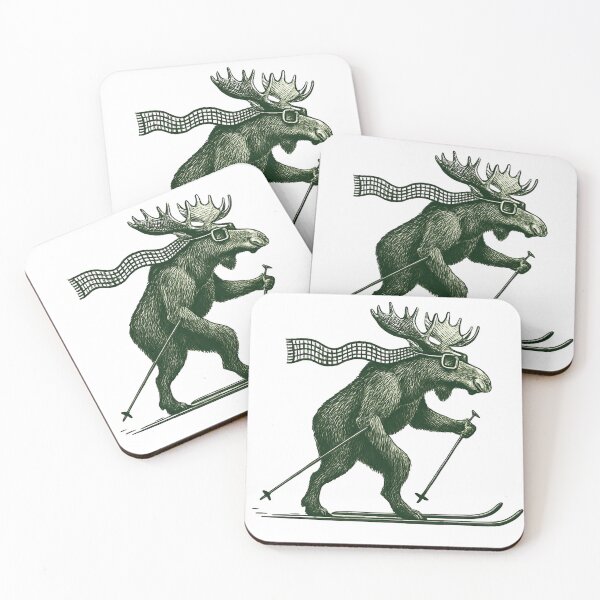 Item preview, Moose skiing designed and sold by Strand Visuals.
