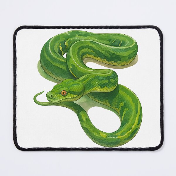 Item preview, Green Tree Python Coiled Snake Illustration designed and sold by ArtfulWeave.