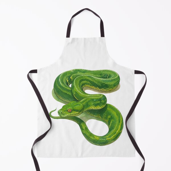 Item preview, Green Tree Python Coiled Snake Illustration designed and sold by ArtfulWeave.