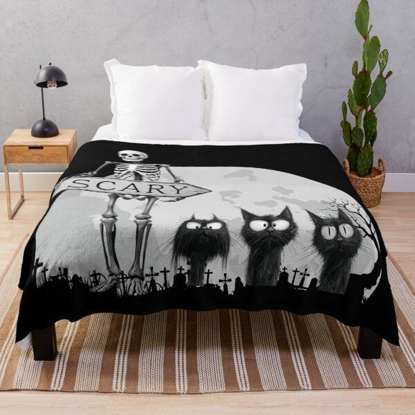 Item preview, Esqueleto y tres gatos aterradores. designed and sold by MagelliShop.