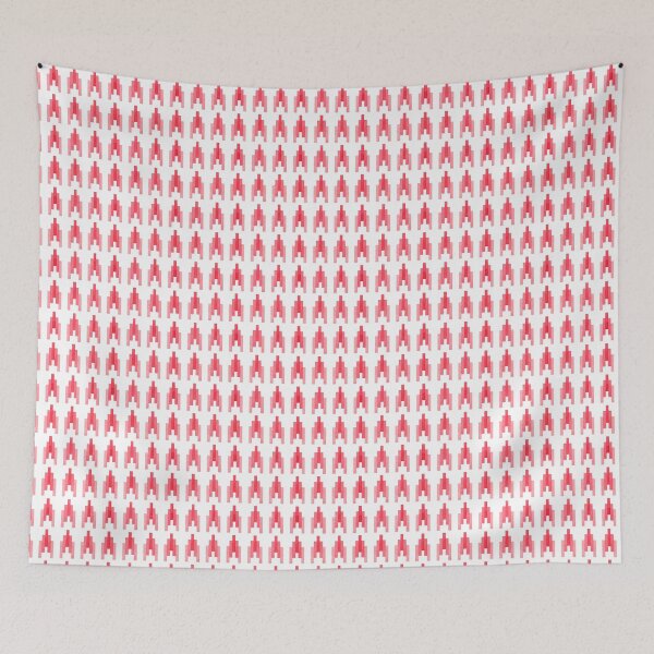 Item preview, Pink Lines Geometric Vector Pattern (Space Invaders) designed and sold by AffordableArtCo.
