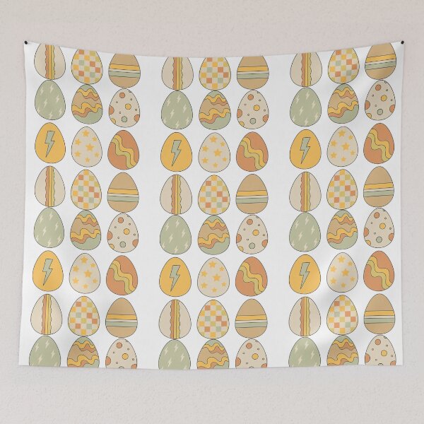 Artikelvorschau, Retro Pastell Osterei Muster Illustration Set entworfen und verkauft von ArtfulWeave.