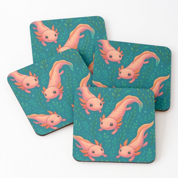Item preview, Colorful Floating Axolotls Seamless Pattern – Vibrant Underwater Design designed and sold by Kajiart.