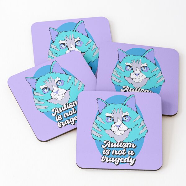 Item preview, Autism is not a tragedy cat blue cat designed and sold by crestfallenmermaid.