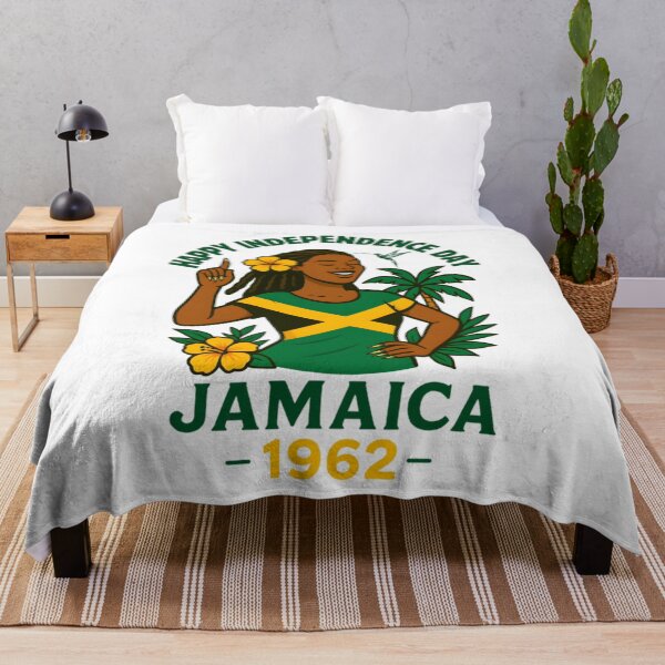 Item preview, Jamaican Woman Art – Independence Celebration with Flowers and Hummingbird – Island Pride designed and sold by tigger shop.