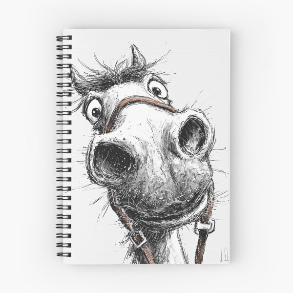 Item preview, Stylized drawing of the "Astonished Horse", sketch, astonished, surprised, humor, caricature designed and sold by ateliersabourin.