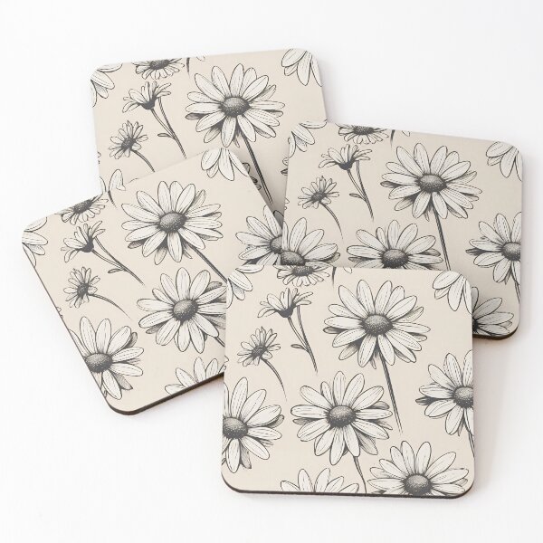 Item preview, Romantic daisy blooms in warm beige tones. designed and sold by MissYouONLY.