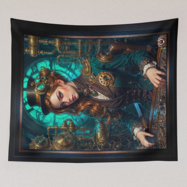 Item preview, Engineer Portrait Of Steampunk Artisan Velora Vellania Mesmerizing AI Concept Art by Xzendor7 designed and sold by Xzendor7 Digital Art Creations.