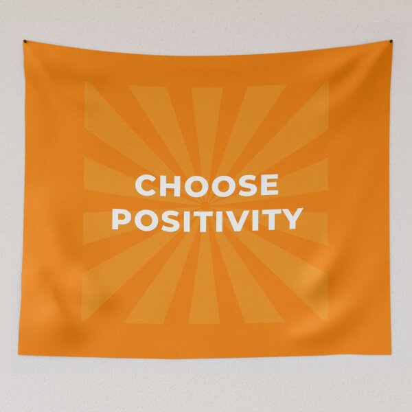 Item preview, Choose Positivity Bold Quote – White Text on Vibrant Background Orange designed and sold by thoratsdesign.